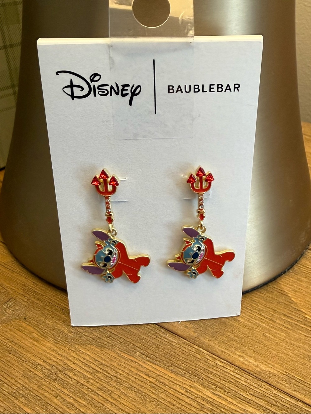 Disney BaubleBar Stitch Red Devil pitchfork dangle earrings - Picture 3 of 5